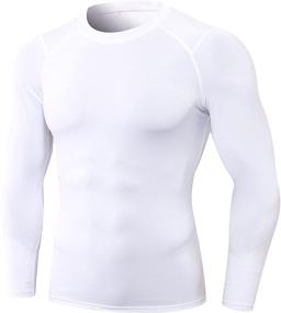 img 4 attached to Compression Athletic Workout Undershirts Baselayers Men's Clothing