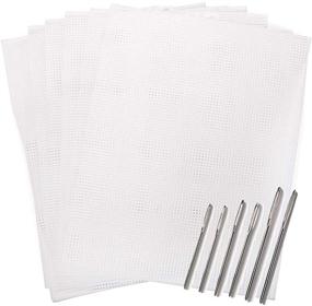 img 3 attached to Versatile Clear Plastic Mesh Canvas Kit with 6 Canvas Sheets & 6 Large Eye Blunt Needles - Ideal for Plastic Canvas Crafts!