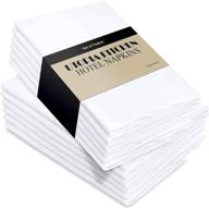 white cloth napkins 18x18 inches, 12 pack - soft & durable cotton blend dinner napkins by utopia kitchen logo