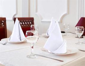 img 2 attached to White Cloth Napkins 18x18 Inches, 12 Pack - Soft & Durable Cotton Blend Dinner Napkins by Utopia Kitchen