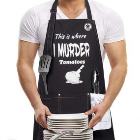 img 2 attached to Funny Aprons with Towel: Perfect Cooking Gifts for Men, Christmas, Thanksgiving, Birthday - Husband, Dad, Boyfriend, Wife, Mom