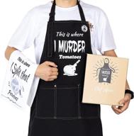 funny aprons with towel: perfect cooking gifts for men, christmas, thanksgiving, birthday - husband, dad, boyfriend, wife, mom logo