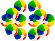 🌈 set of 12 rainbow color inflatable beach balls - perfect for beach pool party fun (16" size) logo