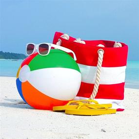 img 3 attached to 🌈 Set of 12 Rainbow Color Inflatable Beach Balls - Perfect for Beach Pool Party Fun (16" Size)