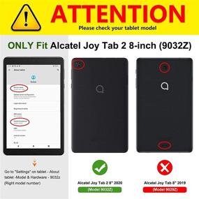 img 3 attached to 📱 Чехол для планшета Fintie Alcatel Joy Tab 2 8 дюймов 2020 года выпуска (модель: 9032Z) - [Свободное использование рук] Складной чехол-подставка с возможностью регулировки угла обзора и карманом для планшета Alcatel Joy Tab 2 8.0" (черный)