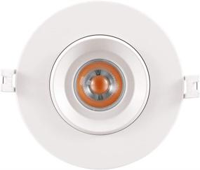 img 2 attached to 🔦 GetInLight 4 Inch LED Recessed Lighting, Swivel and Dimmable Round Ceiling Panel, Junction Box Included, Soft White 3000K, 12W (60W Equivalent), 780lm, White Finished, cETLus Listed, IN-0303-5-WH-30