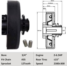 img 1 attached to 🏎️ Высокопроизводительный сцепления Go Kart / Mini Bike с цепью #35 и отверстием 3/4 дюйма
