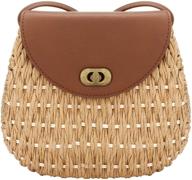 straw hand woven summer handle rattan women's handbags & wallets logo