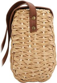 img 1 attached to Straw Hand Woven Summer Handle Rattan Women's Handbags & Wallets