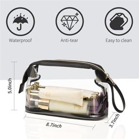 img 3 attached to 👜 OCHEAL Clear Makeup Bags: Small Waterproof Transparent TSA Approved Pouch for Women and Girls – Black