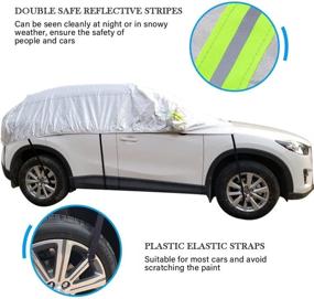 img 3 attached to 🌬️ OMIGAO Windshield Snow Cover - Premium Half Car Cover for Sedan & SUV - Waterproof, All-Weather, Windproof, Dustproof - Protect Your Windshield & Roof from Snow, Ice, Winter & Summer