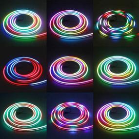 img 1 attached to 🌈 ALITOVE WS2812B LED Strip Neon Sign Light 6.6ft 2M Addressable RGB Dream Color Rainbow LED Pixels Lights for DIY LED Neon Letters Bar Signs, Art Wall Decorative Lighting 5V DC, No Power Supply and Controller Included