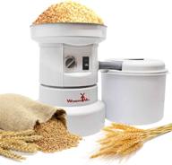 🌾 high-performance electric grain mill - ideal for home and professional use - rapid speed wheat grinder for nutritious grains and gluten-free flours - wondermill electric grain mill, white logo