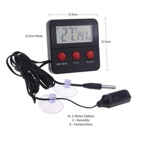 img 2 attached to Advanced Digital Reptile Thermometer and Humidity Gauge with Remote Probes - Optimize Hygrometer and Thermo Control for Terrariums, Tanks, Cages, Incubators, and More!