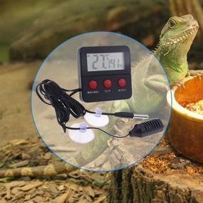 img 1 attached to Advanced Digital Reptile Thermometer and Humidity Gauge with Remote Probes - Optimize Hygrometer and Thermo Control for Terrariums, Tanks, Cages, Incubators, and More!