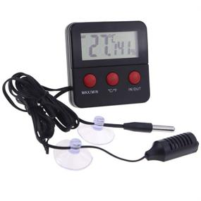 img 4 attached to Advanced Digital Reptile Thermometer and Humidity Gauge with Remote Probes - Optimize Hygrometer and Thermo Control for Terrariums, Tanks, Cages, Incubators, and More!