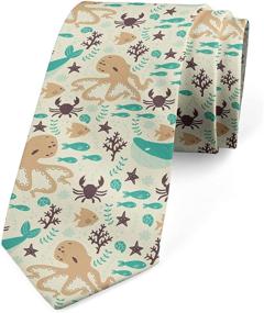 img 4 attached to 🍁 Foliage Illustration Vermilion Men's Necktie by Ambesonne - Ties, Cummerbunds & Pocket Squares - Improved SEO