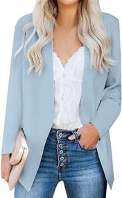 img 1 attached to Vetinee Women's Open Front Pockets Blazer: Stylish Long Sleeve Cardigan Jacket Perfect for Work or Office