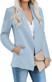 img 2 attached to Vetinee Women's Open Front Pockets Blazer: Stylish Long Sleeve Cardigan Jacket Perfect for Work or Office