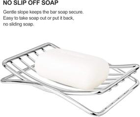 img 2 attached to 🧼 Stainless Steel Soap Dish Holder - GUUKAR: Self-Draining Soap Dish for Shower, Bathroom, Kitchen Sink - Quick Dry & Easy to Clean - Ideal for Bar Soap and Sponge Storage (Soap Saver Sold Separately)