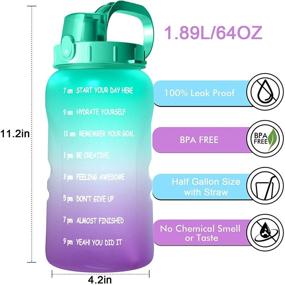 img 1 attached to 🏋️ SANKUU 64oz/Half Gallon Motivational Water Bottle - Purple/Blue Gradient | BPA Free & Leakproof Sports Bottle with Straw & Time Tracker - Perfect for Fitness, Gym, and Sports Activities