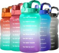 🏋️ sankuu 64oz/half gallon motivational water bottle - purple/blue gradient | bpa free & leakproof sports bottle with straw & time tracker - perfect for fitness, gym, and sports activities логотип