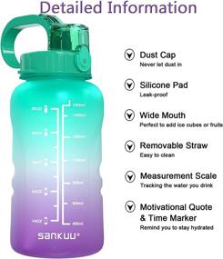 img 3 attached to 🏋️ SANKUU 64oz/Half Gallon Motivational Water Bottle - Purple/Blue Gradient | BPA Free & Leakproof Sports Bottle with Straw & Time Tracker - Perfect for Fitness, Gym, and Sports Activities