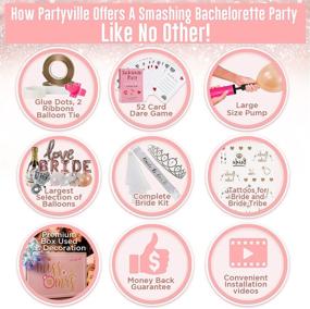 img 2 attached to 🎉 Partyville Bachelorette Party Decorations: 120 Pc Bridal Shower Set with Bride to Be Sash, Balloons, Veil, Tiara - Naughty Bachelorette Décor