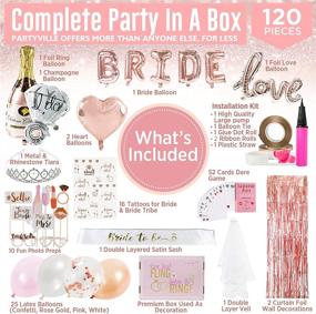 img 3 attached to 🎉 Partyville Bachelorette Party Decorations: 120 Pc Bridal Shower Set with Bride to Be Sash, Balloons, Veil, Tiara - Naughty Bachelorette Décor