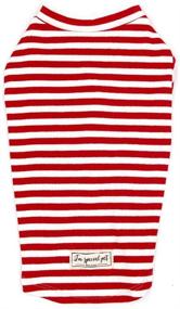 img 4 attached to ISPET Dog Shirts - Classic Striped Tank Top for Dogs | Soft & Breathable Cotton Vest | Stylish Apparel for Large to Small Dogs