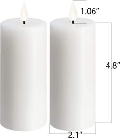 img 2 attached to 🕯️ Enhancing Your Space with NiceAI Fireplace Candle Wax Pillar Candles - Desk Decor with Remote Control | Flickering LED Flames | Battery Operated | Pack of 2 White 2.1"×4.8