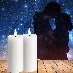 img 3 attached to 🕯️ Enhancing Your Space with NiceAI Fireplace Candle Wax Pillar Candles - Desk Decor with Remote Control | Flickering LED Flames | Battery Operated | Pack of 2 White 2.1"×4.8