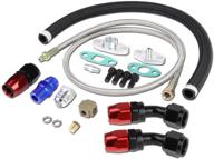 🔧 universal turbocharger oil drain/feed line kit, black - dna motoring ofl-kit-008 logo