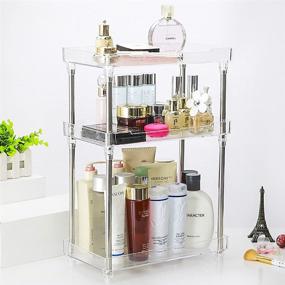 img 1 attached to 🛁 3-Tier Acrylic Bathroom Organizer for Vanity, Sink Counter, Dresser Top - Ideal for Cosmetic, Skincare, Makeup, Lotion, Perfume Storage - Bathroom Kitchen Shelf Tray