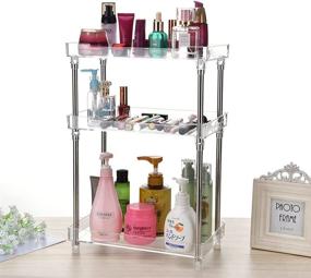 img 3 attached to 🛁 3-Tier Acrylic Bathroom Organizer for Vanity, Sink Counter, Dresser Top - Ideal for Cosmetic, Skincare, Makeup, Lotion, Perfume Storage - Bathroom Kitchen Shelf Tray