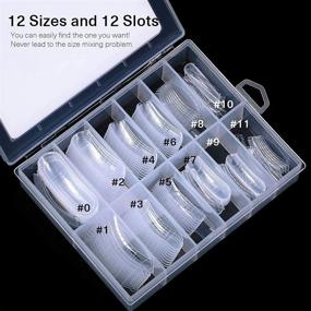 img 2 attached to 🔲 Modelones 120PCS Dual Nail Forms: Full Cover Poly Nail Gel Tips with Scale - 12 Sizes, Clear Acrylic Nail System Forms and Fake Nail Molds #2