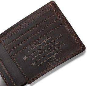 img 3 attached to 🎁 Customizable Engraved Leather Men's Accessories for Boyfriend, Girlfriend - Wallets, Card Cases & Money Organizers