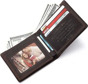 img 2 attached to 🎁 Customizable Engraved Leather Men's Accessories for Boyfriend, Girlfriend - Wallets, Card Cases & Money Organizers