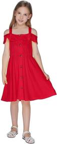 img 1 attached to Greatchy Button Skater Sleeveless Cotton Girls' Clothing for Dresses