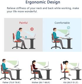 img 3 attached to 💻 Подставка для ноутбука EPN: эргономичная портативная подставка с регулируемой высотой для MacBook Pro/Air, Dell XPS, HP, ноутбуков Samsung до 17" серебристого цвета - дизайн с тепловентиляцией и алюминиевого сплава.