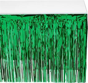 img 1 attached to 🎉 Beistle Metallic Fringe Skirt: 30"x14' Green Table Cover for Banquets, Parade Floats, Holiday Theme Parties