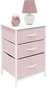 img 1 attached to 🛏️ Sorbus Nightstand: 3-Drawer Furniture Storage Chest Tower for Bedroom, Closet, Office in Pink