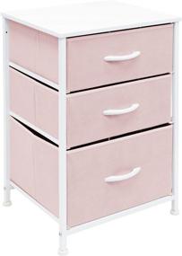 img 4 attached to 🛏️ Sorbus Nightstand: 3-Drawer Furniture Storage Chest Tower for Bedroom, Closet, Office in Pink