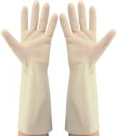 🧤 cleanbear latex-free rubber gloves - heavy duty cleaning gloves for kitchen dishwashing - size m (13 inches, 2 pairs) logo