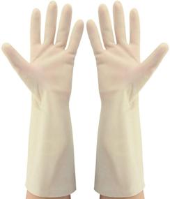 img 4 attached to 🧤 Cleanbear Latex-Free Rubber Gloves - Heavy Duty Cleaning Gloves for Kitchen Dishwashing - Size M (13 Inches, 2 Pairs)