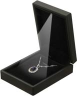 💍 black led light pendant necklace gift box: velvet jewelry display case for proposal, engagement, wedding, anniversary, birthday & valentine's day logo