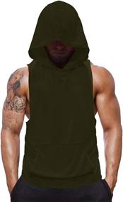 img 4 attached to Mens Sleeveless Hoodie Fitness Vest by SZKANI - Ideal Bodybuilding Stringers Workout Tank Tops