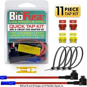 img 1 attached to 🚗 Enhance Your Car's Electrical System with BioFuse 12V Low Profile Mini ATT QUICK TAP KIT: 2 Add-A-Circuit Car Fuse Tap Adapters, 2 each (10A 20A) LP-Mini Blade Fuses, 4 Zip Ties + Fuse Puller