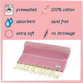 img 2 attached to 🛀 Pamuklu Turkish Bath Towels - Premium Cotton, Extra Large Sand-Free Soft Beach Towel, Fast-Drying Travel Blanket, Oversized Body Wrap Towel Set, Bathroom Hand and Body Towels (Pink Plain)