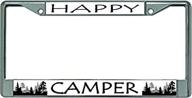 happy camper chrome license plate logo